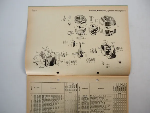 Fichtel Sachs 50/4 LKH LKS CFNL LFNL MLFA MLFB MLKAX Motor Ersatzteilliste 1973