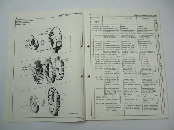 Fichtel Sachs KM 37 48 Wankelmotor Ersatzteilliste Spare Parts List 1980