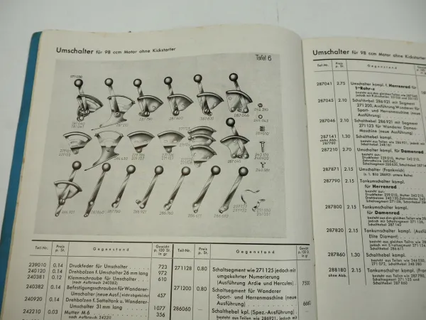 Fichtel & Sachs Motoren Naben Ersatzteile Motorfahrrad Katalog 1940