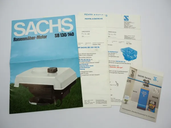 Fichtel Sachs SB 130 140 Rasenmäher Motor Prospekt Anschreiben 1988/89