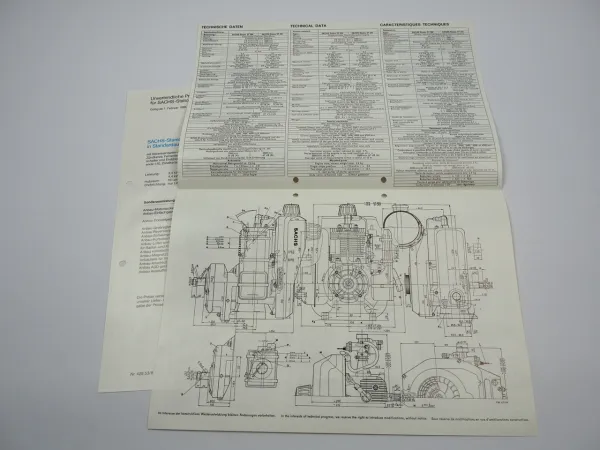 Fichtel Sachs ST 204 251 Stationär Motor Typblatt 1977 Preisliste