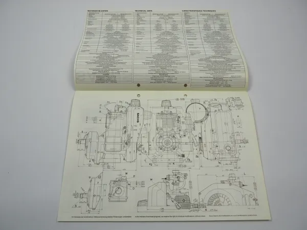 Fichtel Sachs ST 204 251 Stationär Motor Typblatt 1980 Preisliste