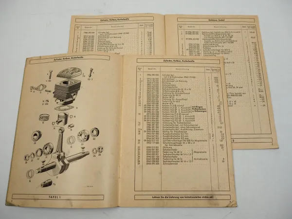 Fichtel Sachs Stamo 281 Ersatzteilliste Preisliste 1960er Jahre