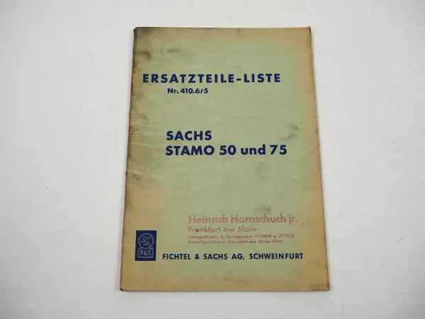 Fichtel Sachs Stamo 50 75 Ersatzteilkatalog 1960er Jahre