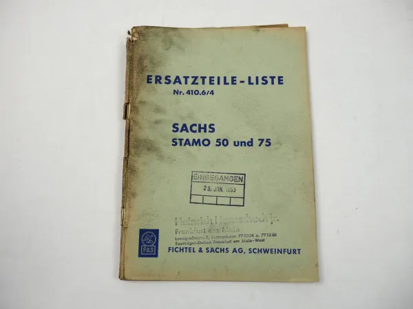 Fichtel Sachs Stamo 50 75 Ersatzteilliste 1960er Jahre