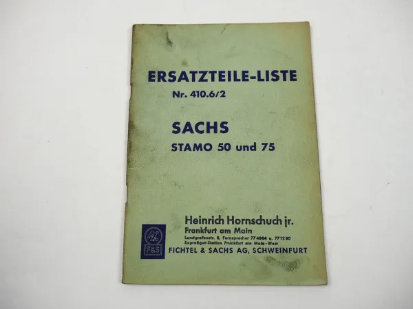 Fichtel Sachs Stamo 50 75 Ersatzteilliste 1960er Jahre