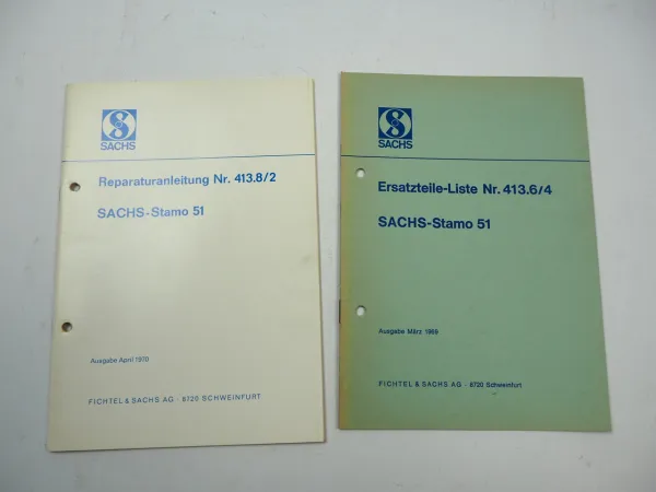 Fichtel Sachs Stamo 51 Motor Reparaturanleitung Ersatzteilliste 1969/70
