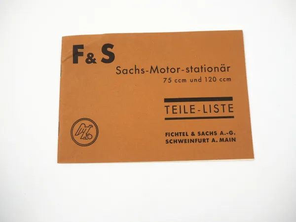 Fichtel Sachs Stamo 75 120 ccm Motor Ersatzteilliste 1937