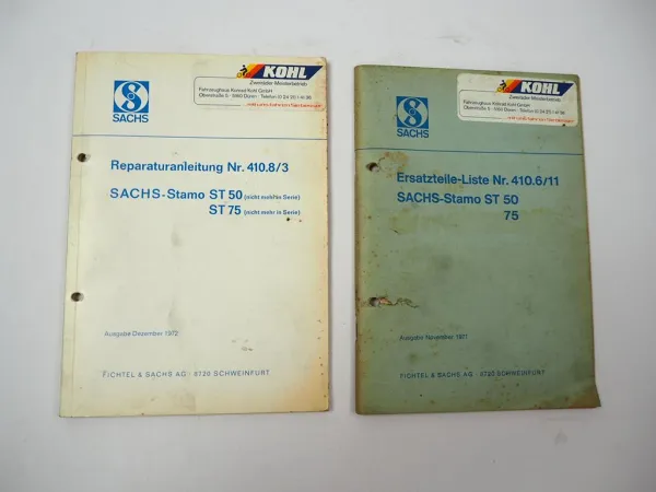 Fichtel Sachs Stamo ST 50 75 Motor Werkstatthandbuch Reparatur Ersatzteilliste