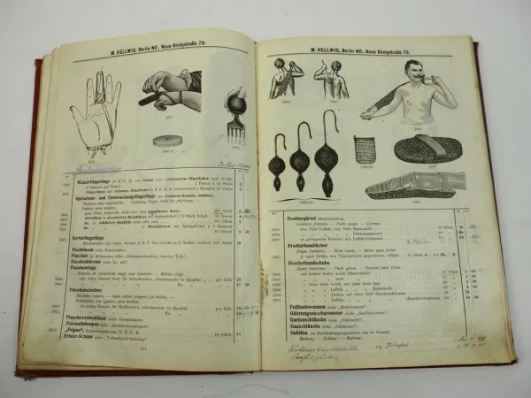 Firma M. Hellwig Berlin Medizinische Geräte Gummiwaren Katalog Preisliste 1911