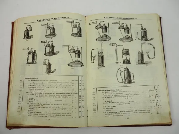 Firma M. Hellwig Berlin Medizinische Geräte Gummiwaren Katalog Preisliste 1911