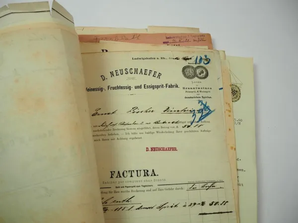 Firmenrechnungen und Belege 1,4 kg Deutschland 1891 bis 1960