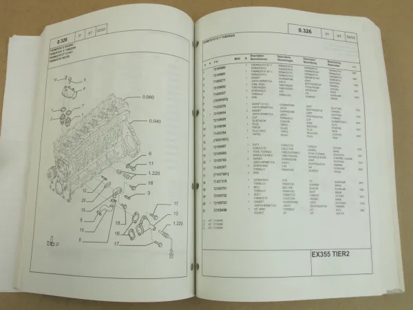 FK Fiat Kobelco EX355 Ersatzteilliste Parts List Catalogo Parti di ricambi 2002
