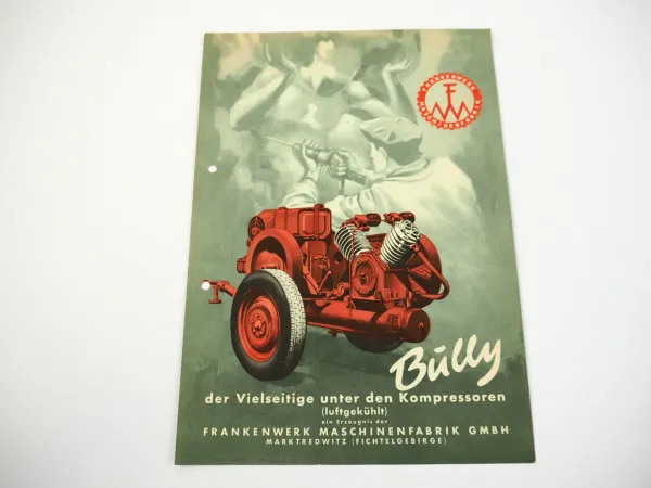 Flottmann Bully Kompressor Prospekt Frankenwerk Marktredwitz 1950er Jahre