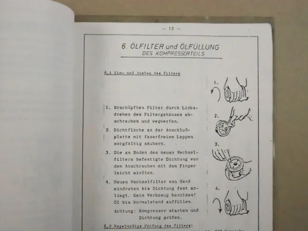Flottmann Flottair 648 Baukompressor Bedienungsanleitung Ersatzteilliste