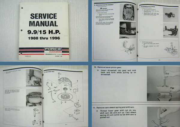 Force Outboards 9.9 15 HP 1988 thru 1996 Service Manual