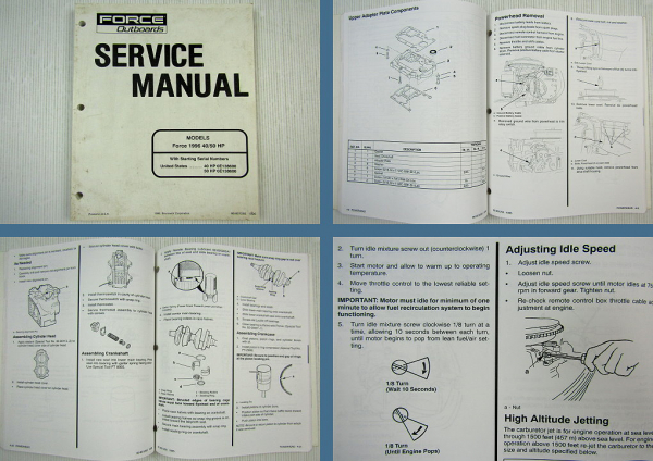 Force Outboards Force Models 40 50 HP 1996 Service Manual
