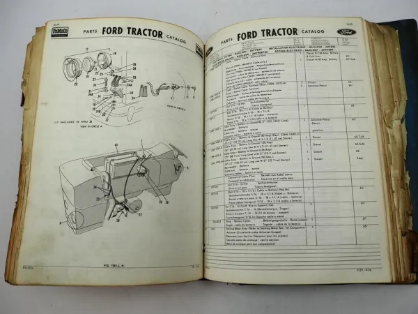 Ford 2000 3000 3400 3500 4000 4500 5000 7100 ab 1965 Ersatzteilkatalog Parts Catalog 1976