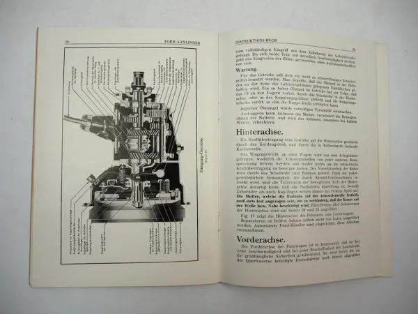 Ford 4 Zylinder AB ABF PKW & LKW Instruktionsbuch Betriebsanleitung 1930/40er Jahre