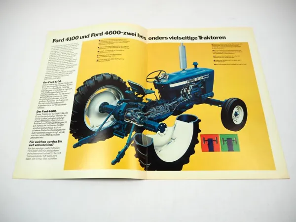 Ford 4100 4600 Traktor Prospekt Technische Daten Beschreibung 12/1977