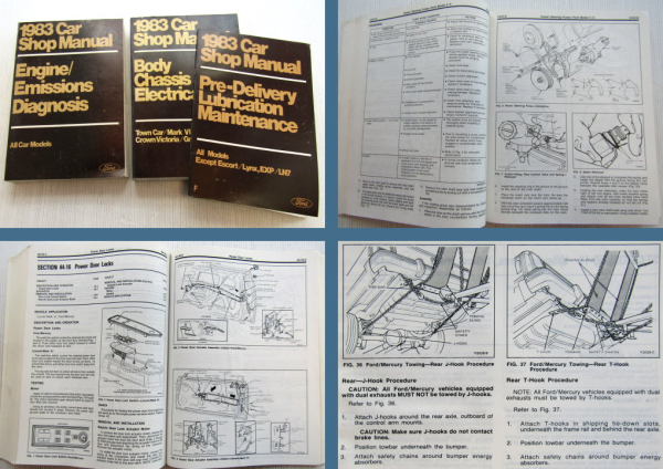 Ford Car Shop Manual 3 vol 1983 Town Car Mark VI Crown Victoria Grand Marquis