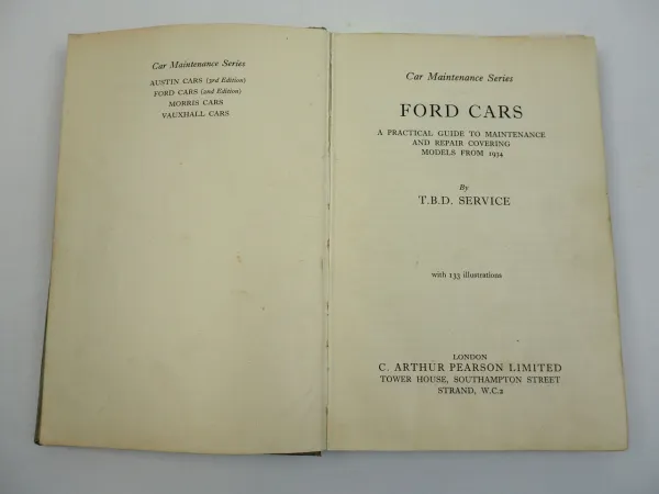 Ford Cars Maintenance and Repair Book Models from 1934, Edition 1957