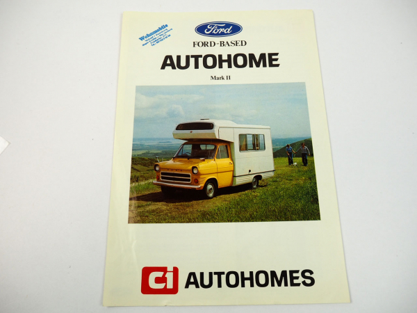 Ford Ci Autohome Mark II Transit Caravan Wohnmobil Camping Prospekt 1970er