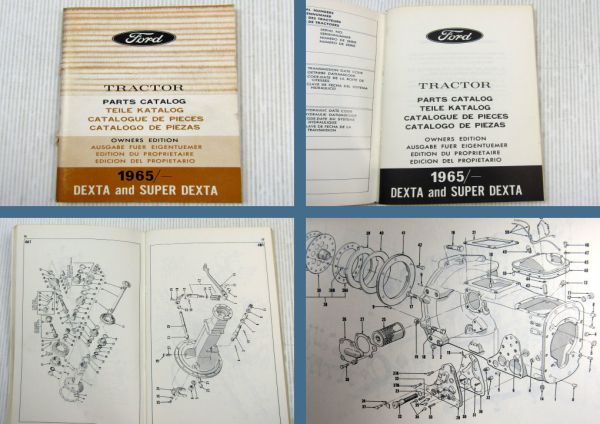 Ford Dexta Super Dexta Traktor Ersatzteil-Bildkatalog Catalogue De Pieces 1965