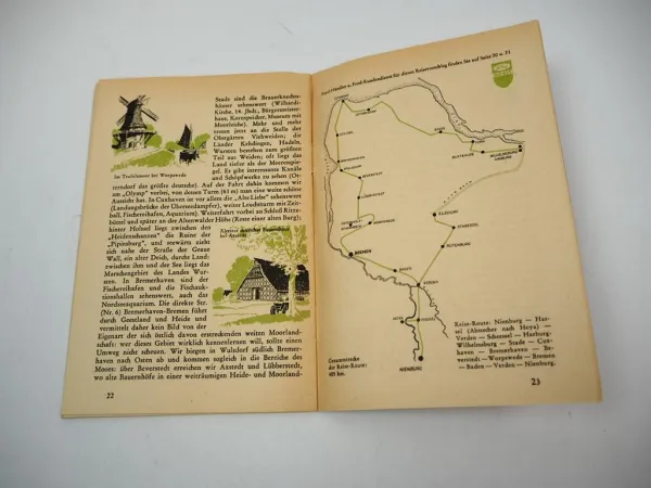 Ford Dienst Reise Rat Nordsee & Ostsee mit Lühneburger Heide 1950er Jahre