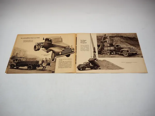 Ford Fahrgestell Meiller Kipper LKW Aufbau nach Wahl Prospekt 1950er J.