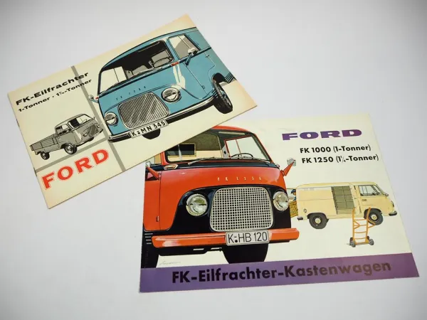 Ford FK 1000 1250 Eilfrachter Kastenwagen Prospekt Techn. Daten ca. 1960er J.