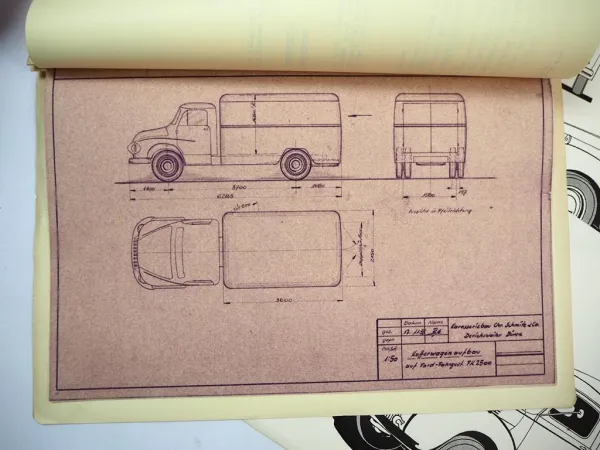 Ford FK 2500 2400 Angebot Kofferaufbau Schmitz Karosseriebau Derichsweiler 1956
