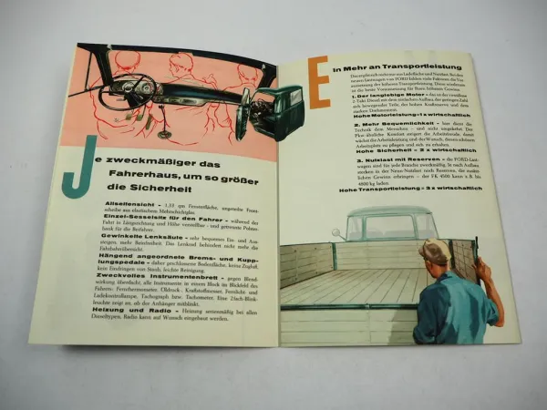Ford FK 2500 3500 4500 Lastkraftwagen Prospekt Technische Daten 1960er J.