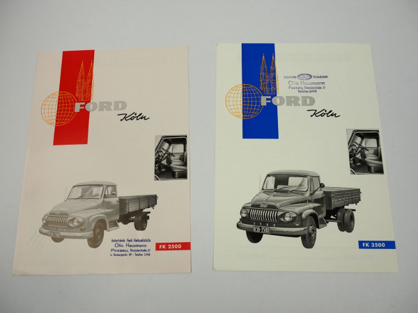 Ford FK 2500 3500 LKW 2x Prospekt 1950er Jahre
