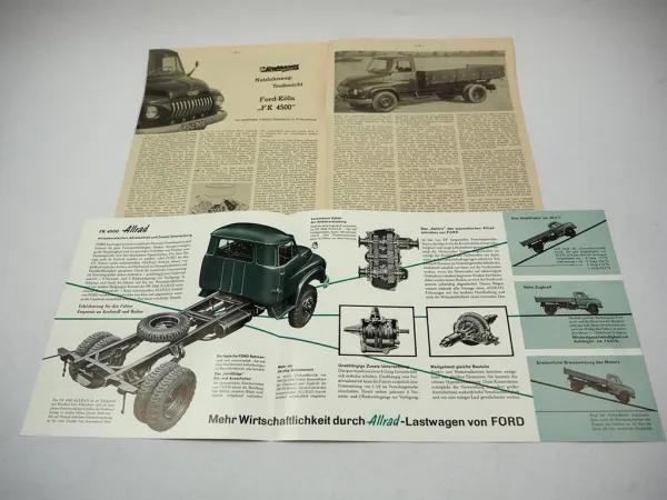 Ford FK 4500 Allrad Prospekt Techn. Daten Wistü Testbericht Sonderdruck 50er J.