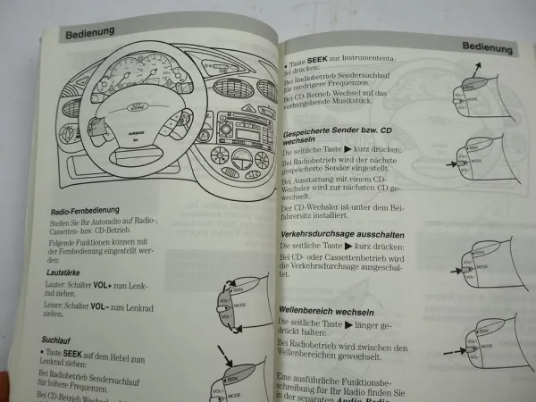 Ford Focus Betriebsanleitung Bedienungsanleitung Fahrerhandbuch 4 / 2003