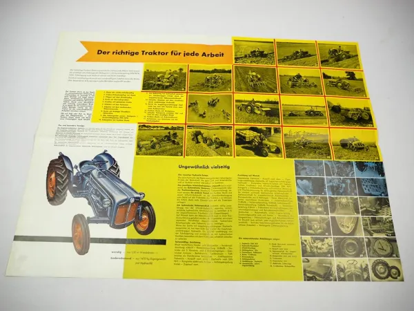 Ford Fordson Dexta 32 PS Schlepper 2x Prospekt mit Mappe 1957