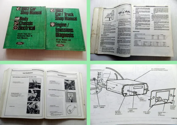 Ford Mercury Lincoln Shop Manual Body Chassis Electrical Engine 1982