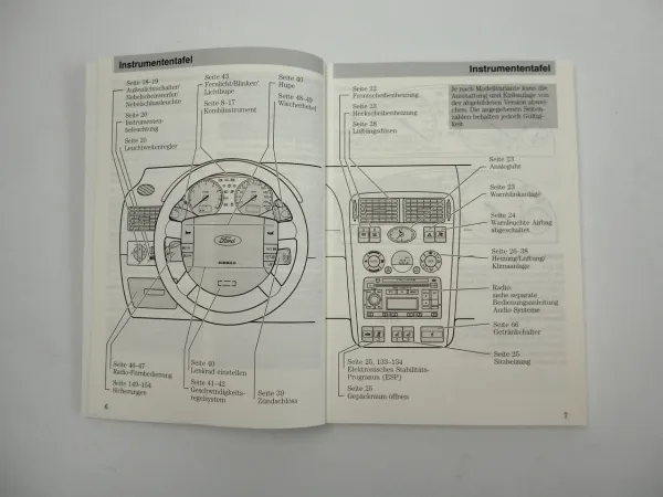 Ford Mondeo Betriebsanleitung Bedienungsanleitung Bordbuch 11/2002