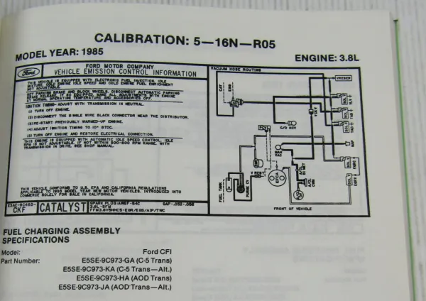 Ford Passenger Car Truck Calibration Specifications Automatic Transmissions 1985