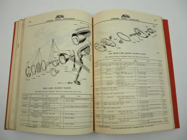 Ford Passenger Cars 1949 1950 1951 Chassis Parts Accessories Catalogue