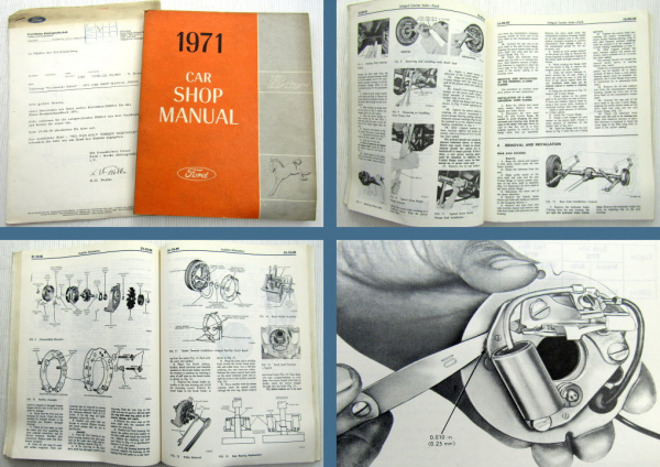 Ford Pinto Car Shop Manual 1971 Repair Maintenance Lubrication