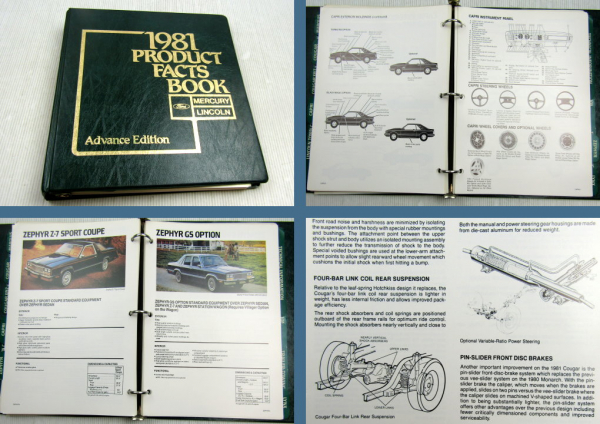 Ford Product Facts Book Cougar Lincoln Marquis Continental Capri Zephyr LYNX 81