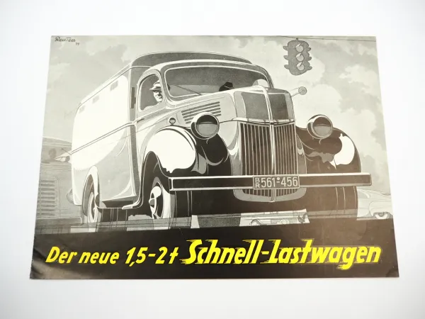 Ford Schnell Lastwagen 52 PS LKW 1,5 bis 2t Prospekt Reuters 1949