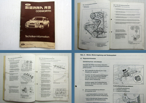 Ford Sierra RS Cosworth Technik Schulungshandbuch 1985 Techniker Information