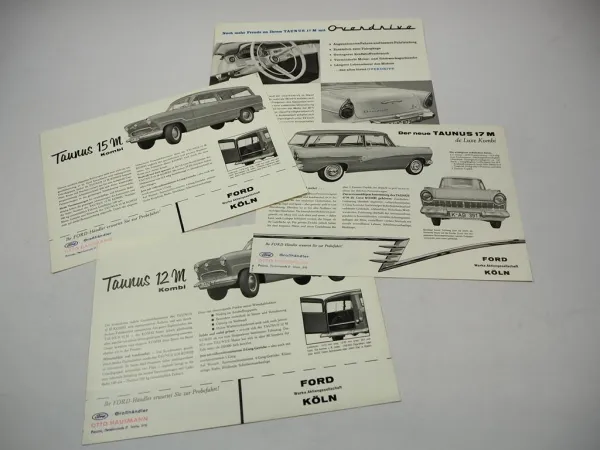 Ford Taunus 12 15 M G13 17 M de Luxe Kombi + Overdrive PKW Prospekt 58/60