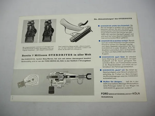 Ford Taunus 12 15 M G13 17 M de Luxe Kombi + Overdrive PKW Prospekt 58/60