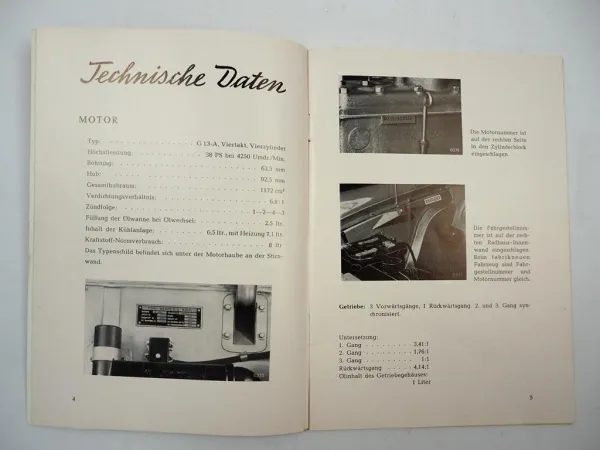 Ford Taunus 12 G13 Bedienungsanleiung Betriebsanleitung 1953