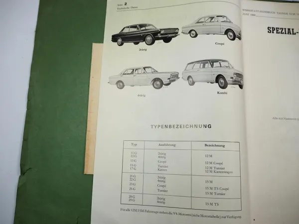 Ford Taunus 12M 15M Werkstatthandbuch Ergänzung 1966 - 1970