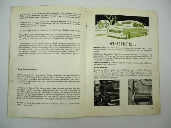 Ford Taunus 12M G13 G4B Bedienungsanleiung Betriebsanleitung 1959